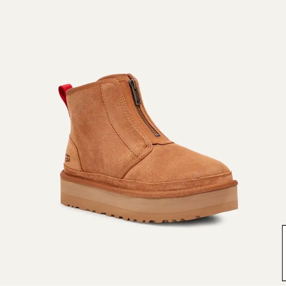 Neumal Platform Zip Suede Uggs Chestnut